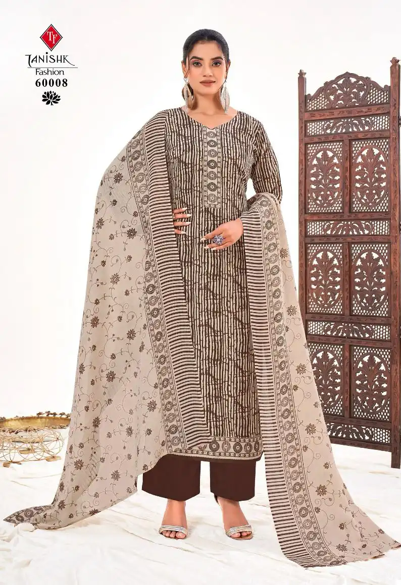Tanishk Fashion Sanjh Pure Cotton Print Wholesale Salwar Suit Catalog - Image 8
