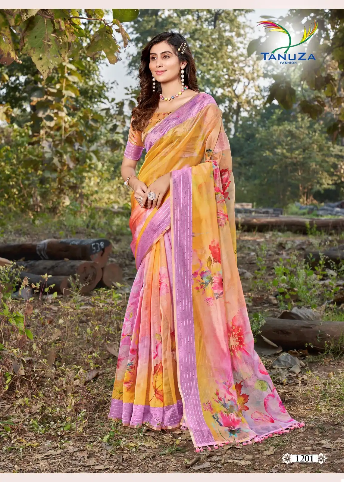 Tanuza Fashion Saumiya Organza Wholesale Fancy Sarees Catalog - Image 2