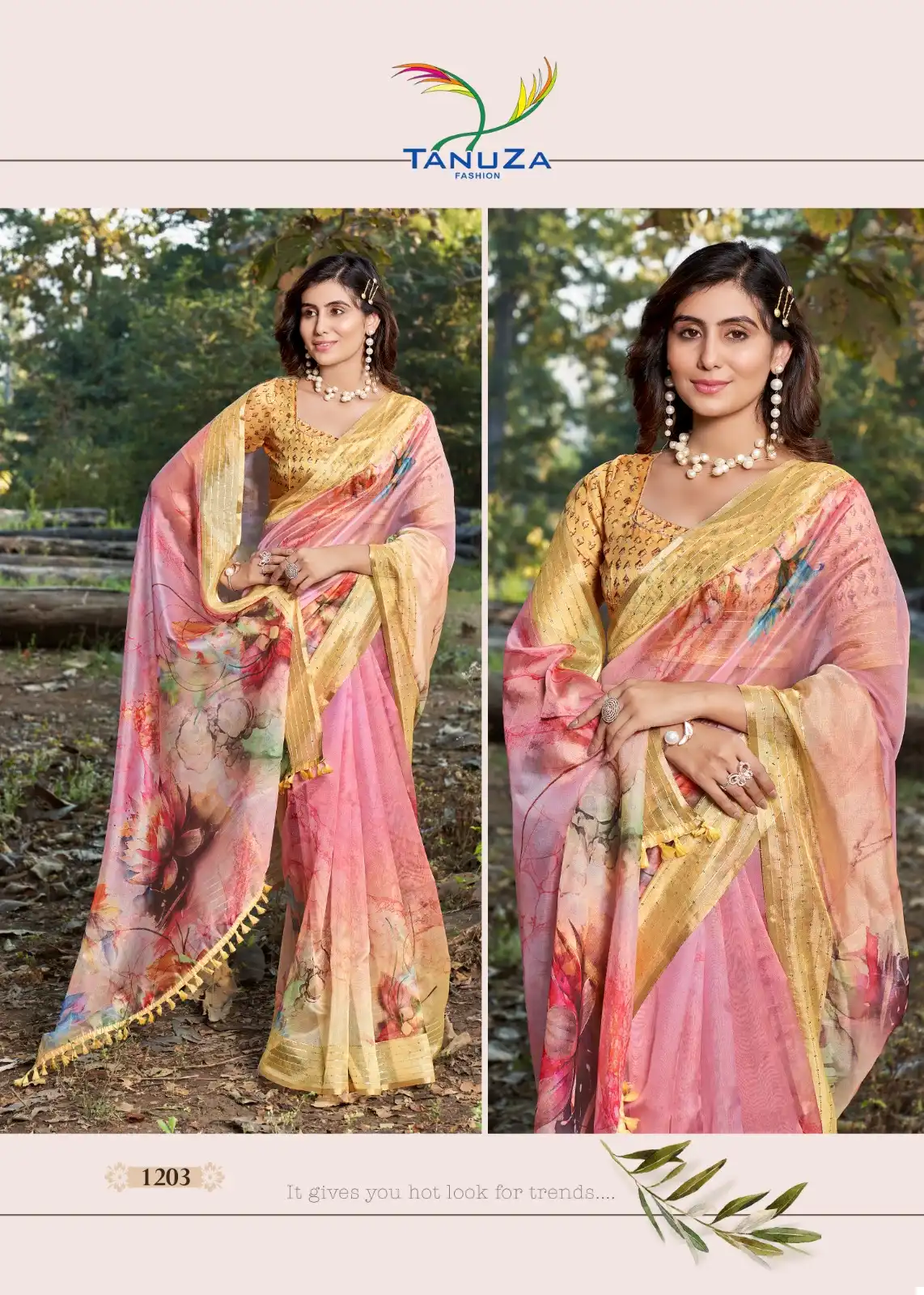 Tanuza Fashion Saumiya Organza Wholesale Fancy Sarees Catalog - Image 11