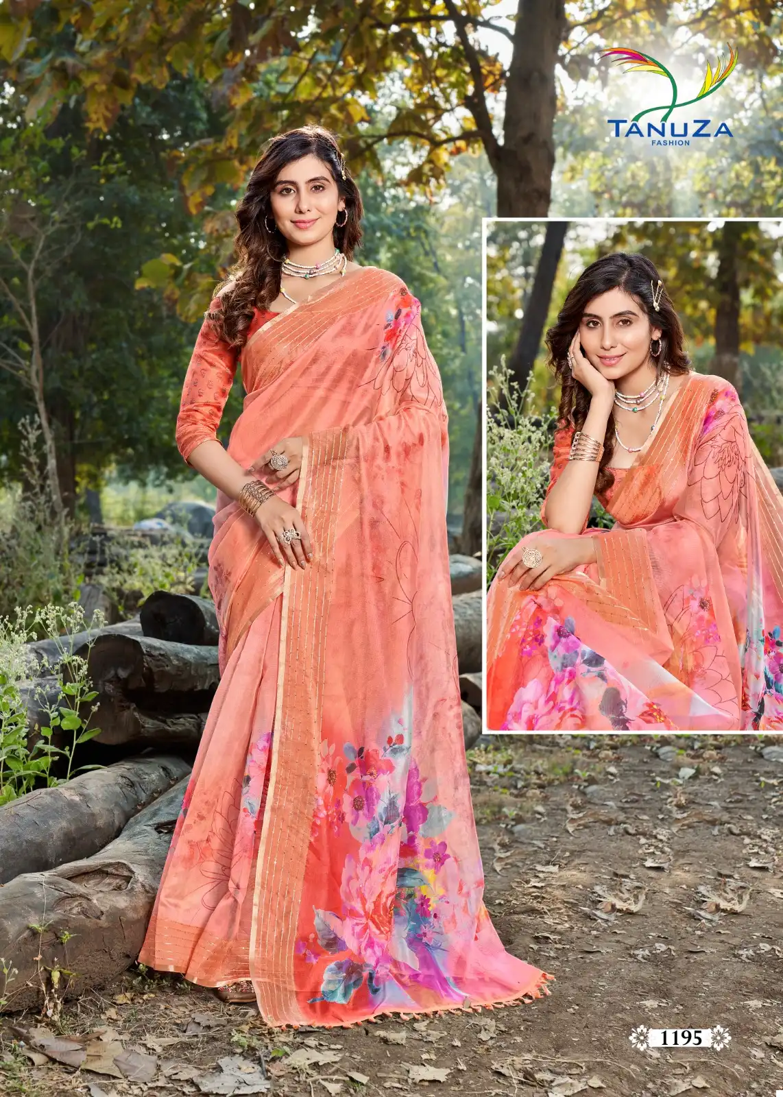 Tanuza Fashion Saumiya Organza Wholesale Fancy Sarees Catalog - Image 3