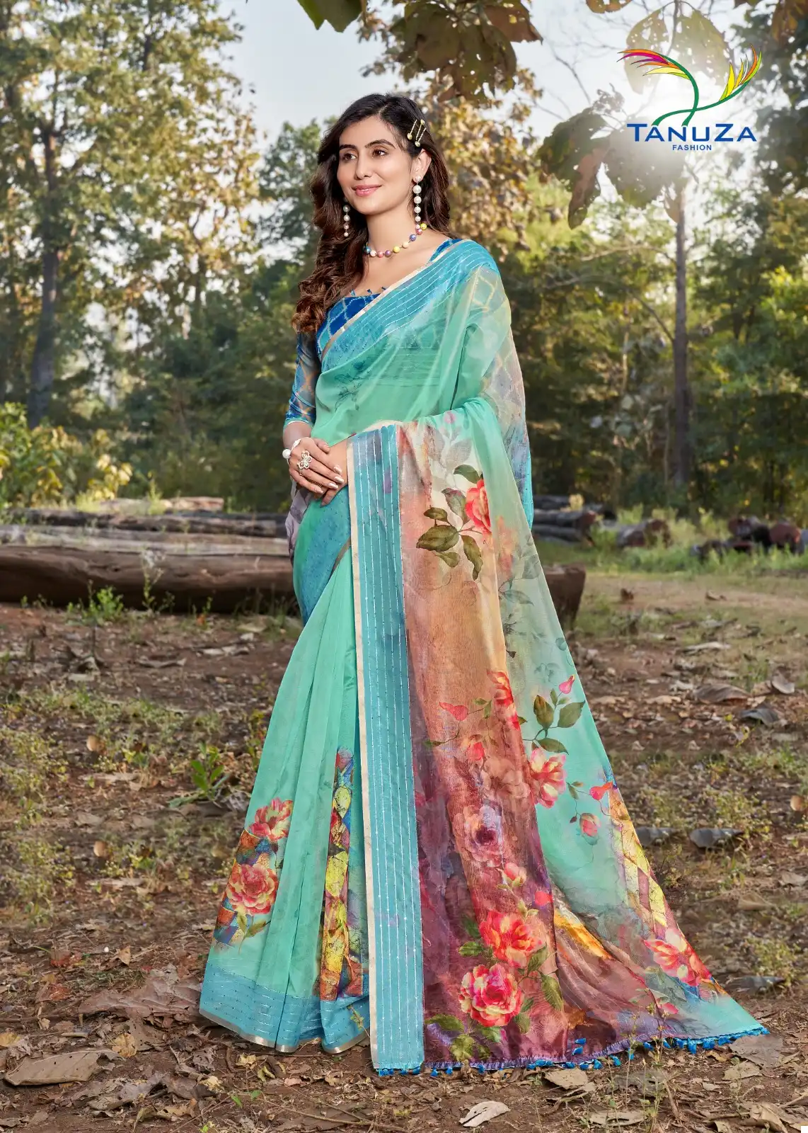 Tanuza Fashion Saumiya Organza Wholesale Fancy Sarees Catalog - Image 4