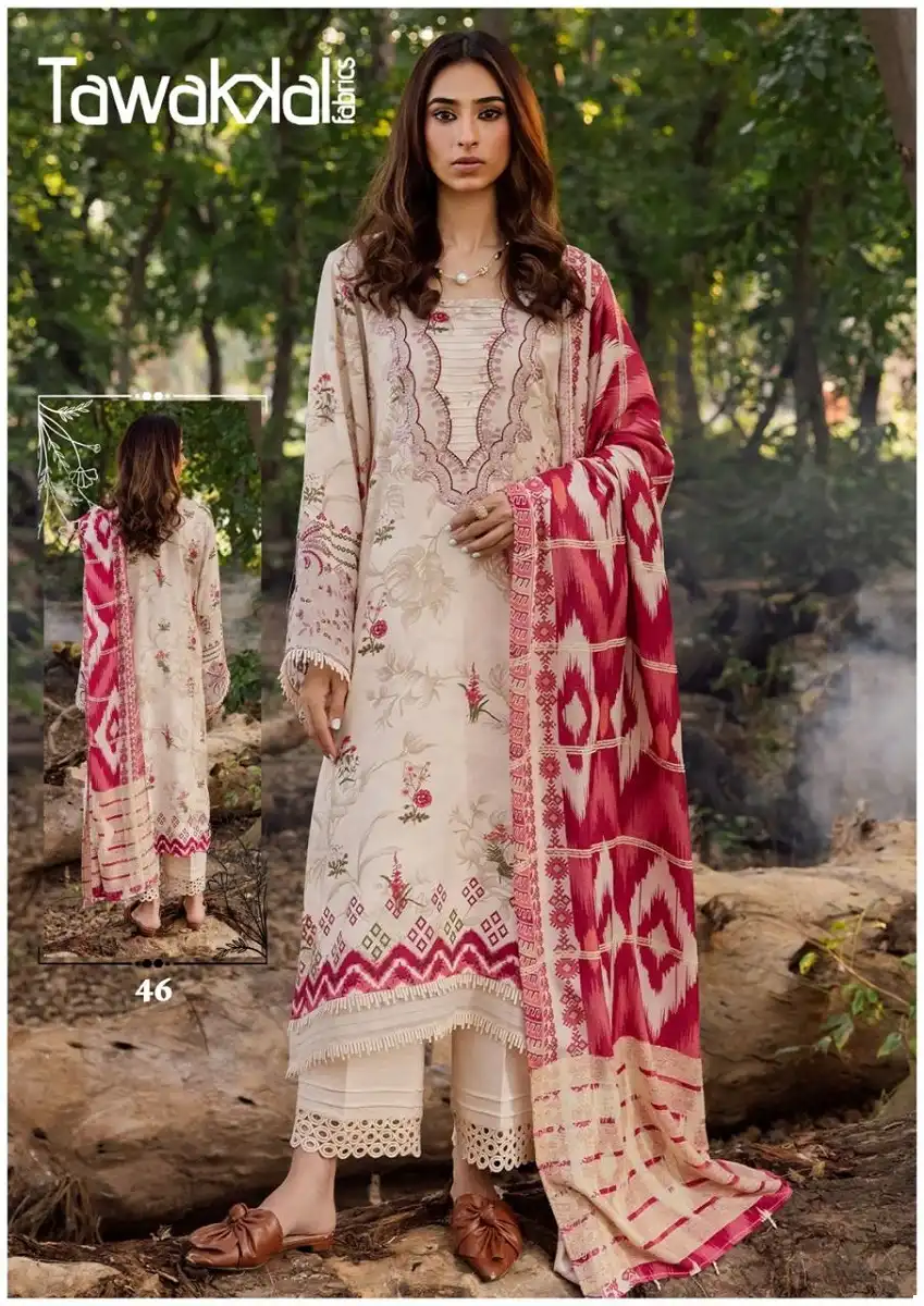 Tawakal Mehroz Vol 5 Pure Cotton Printed Wholesale Pakistani Salwar Suit Catalog - Image 9