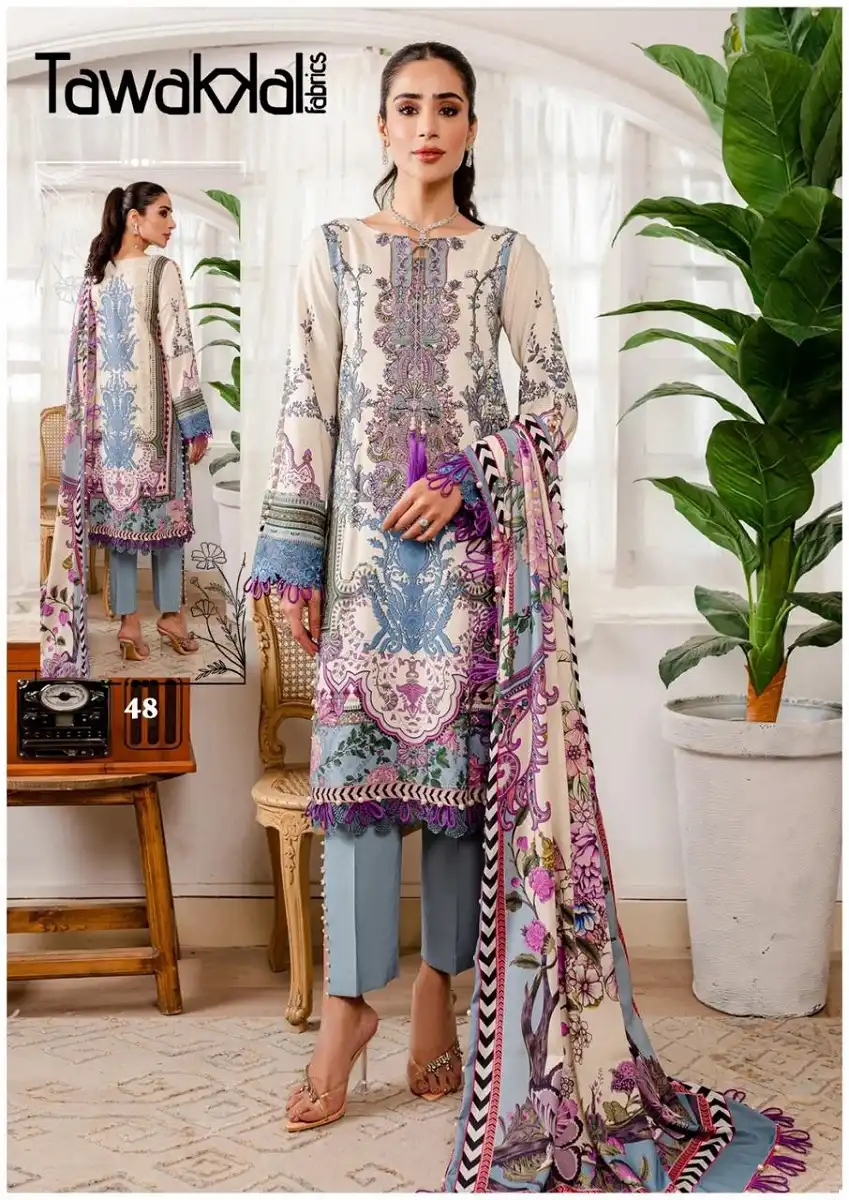 Tawakal Mehroz Vol 5 Pure Cotton Printed Wholesale Pakistani Salwar Suit Catalog - Image 6