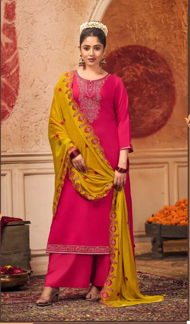 Triple Viana Pure Jam Cotton Wholesale Salwar Suit Catalog - Image 5