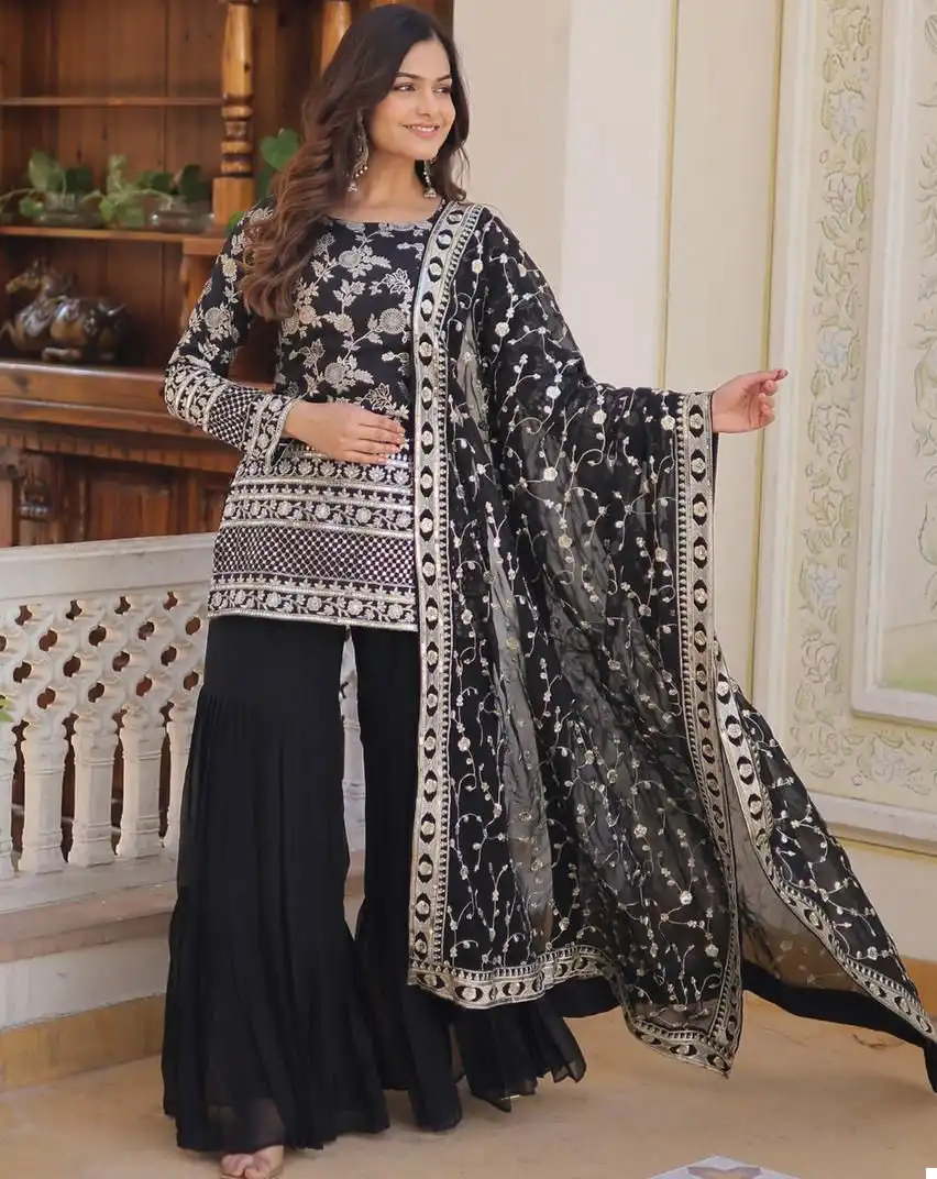 Vardan Ethnic Ghararasuit Viscose Jacquard Wholesale Designer Readymade Gharara Suit Catalog