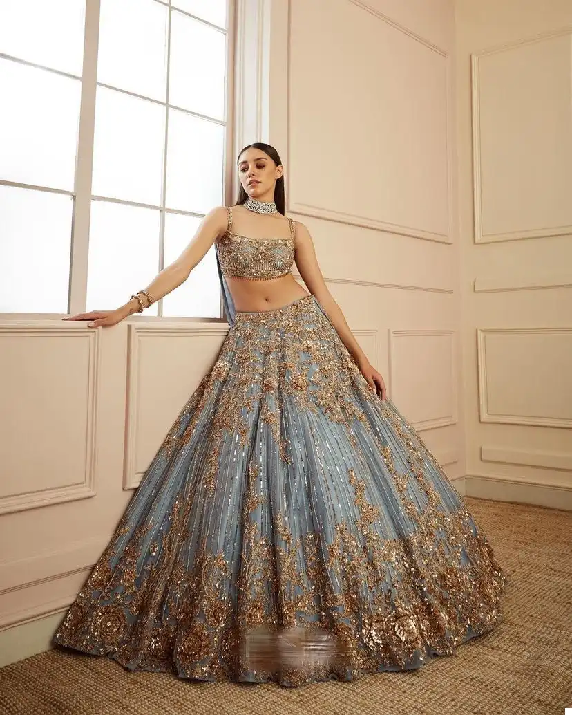 Vardan Ethnic Krm 1607 Heavy Soft Net Wholesale Lehenga — Wholesale Lehenga, MPA wholesale from Surat - Gallery Image 2