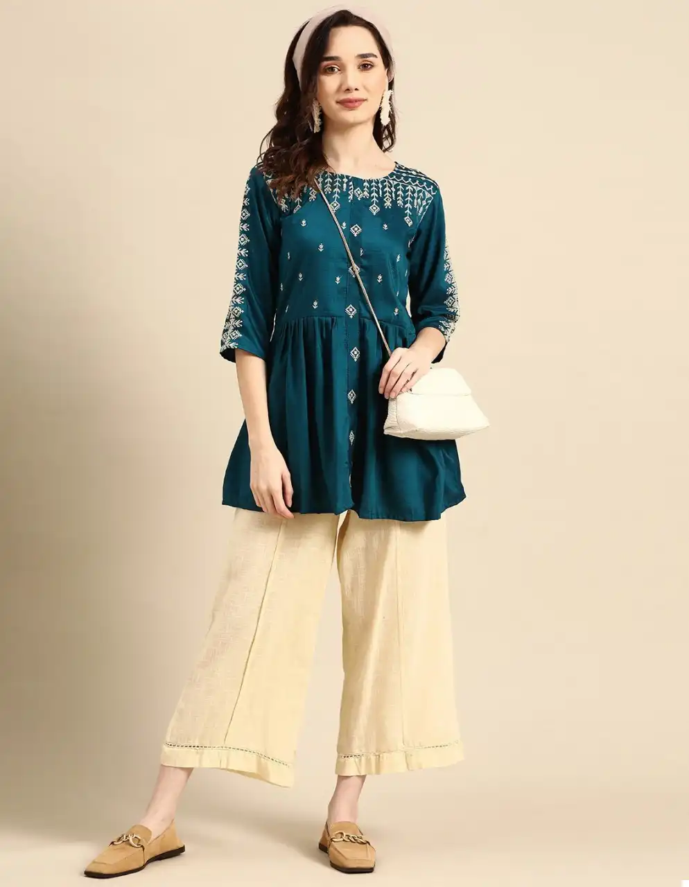 Vardan Ethnic Marina Viscose Blend Wholesale Western Short Top Catalog