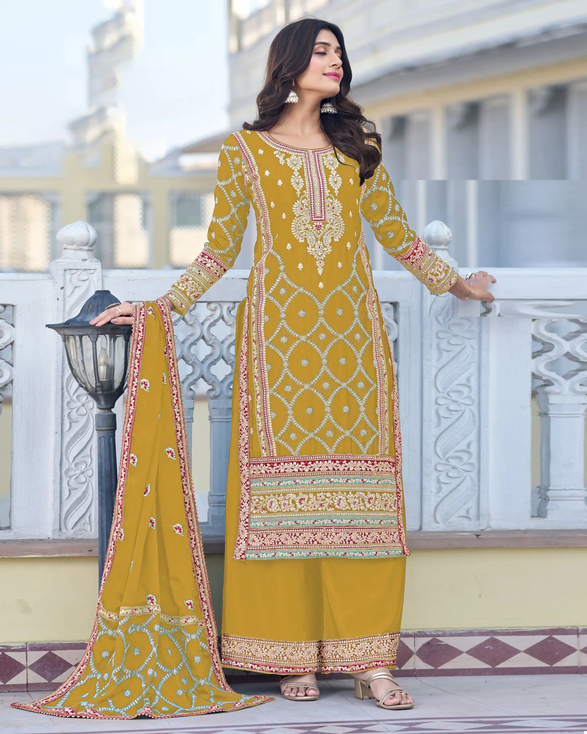 Vardan Ethnic Naj Vol 1 Heavy Chinon Silk Wholesale Designer Readymade Salwar Suit Catalog - Image 2