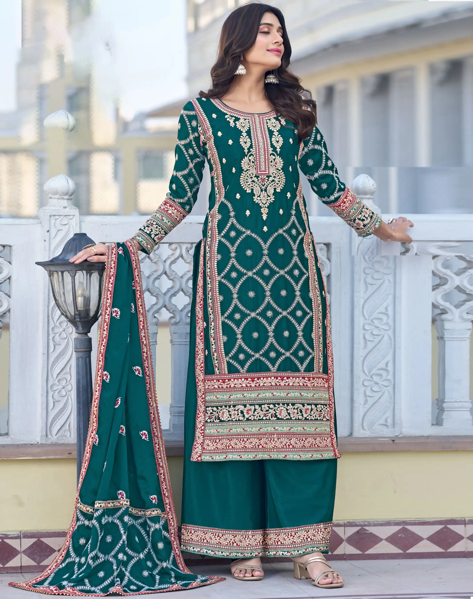 Vardan Ethnic Naj Vol 1 Heavy Chinon Silk Wholesale Designer Readymade Salwar Suit Catalog - Image 3