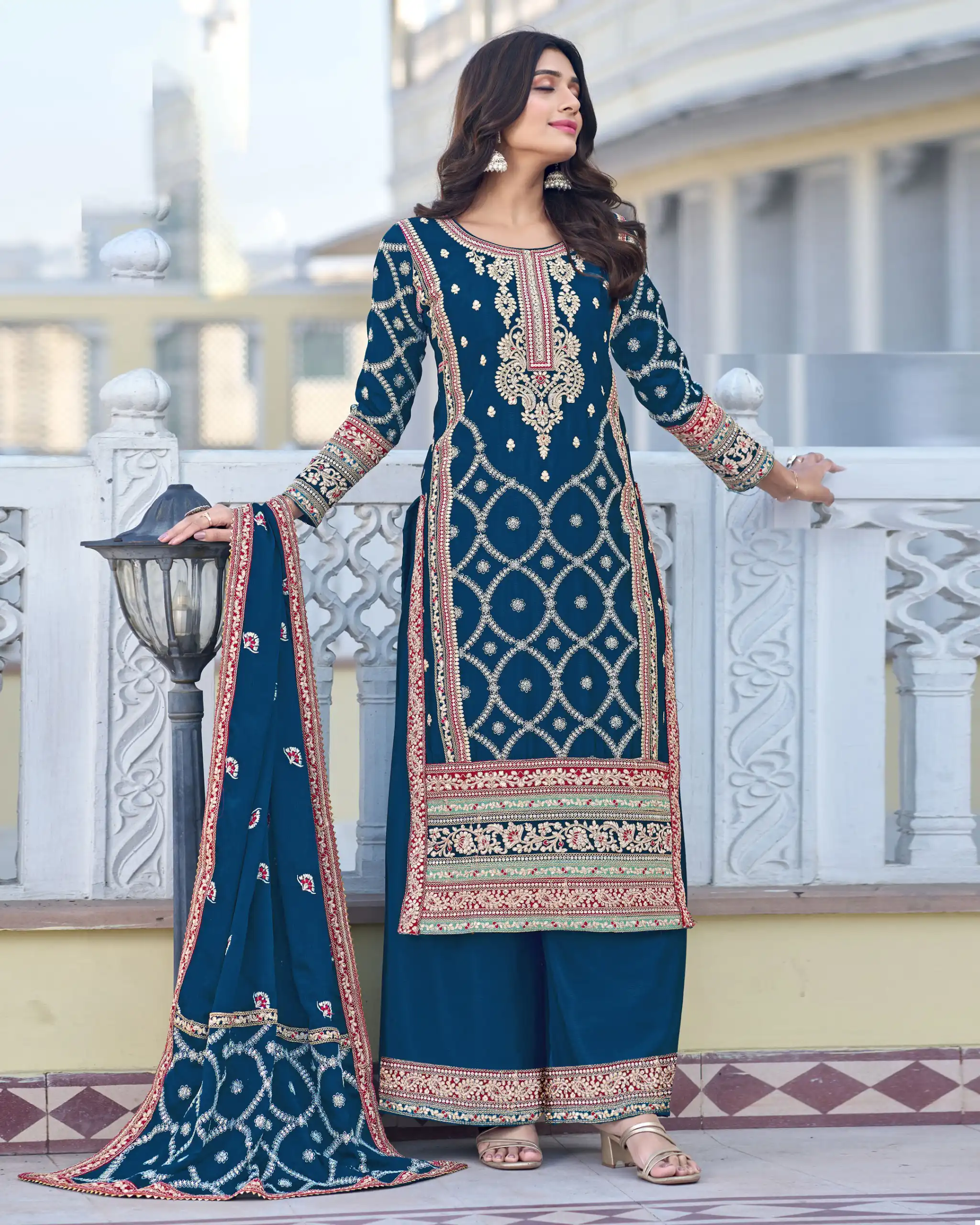 Vardan Ethnic Naj Vol 1 Heavy Chinon Silk Wholesale Designer Readymade Salwar Suit Catalog - Image 4