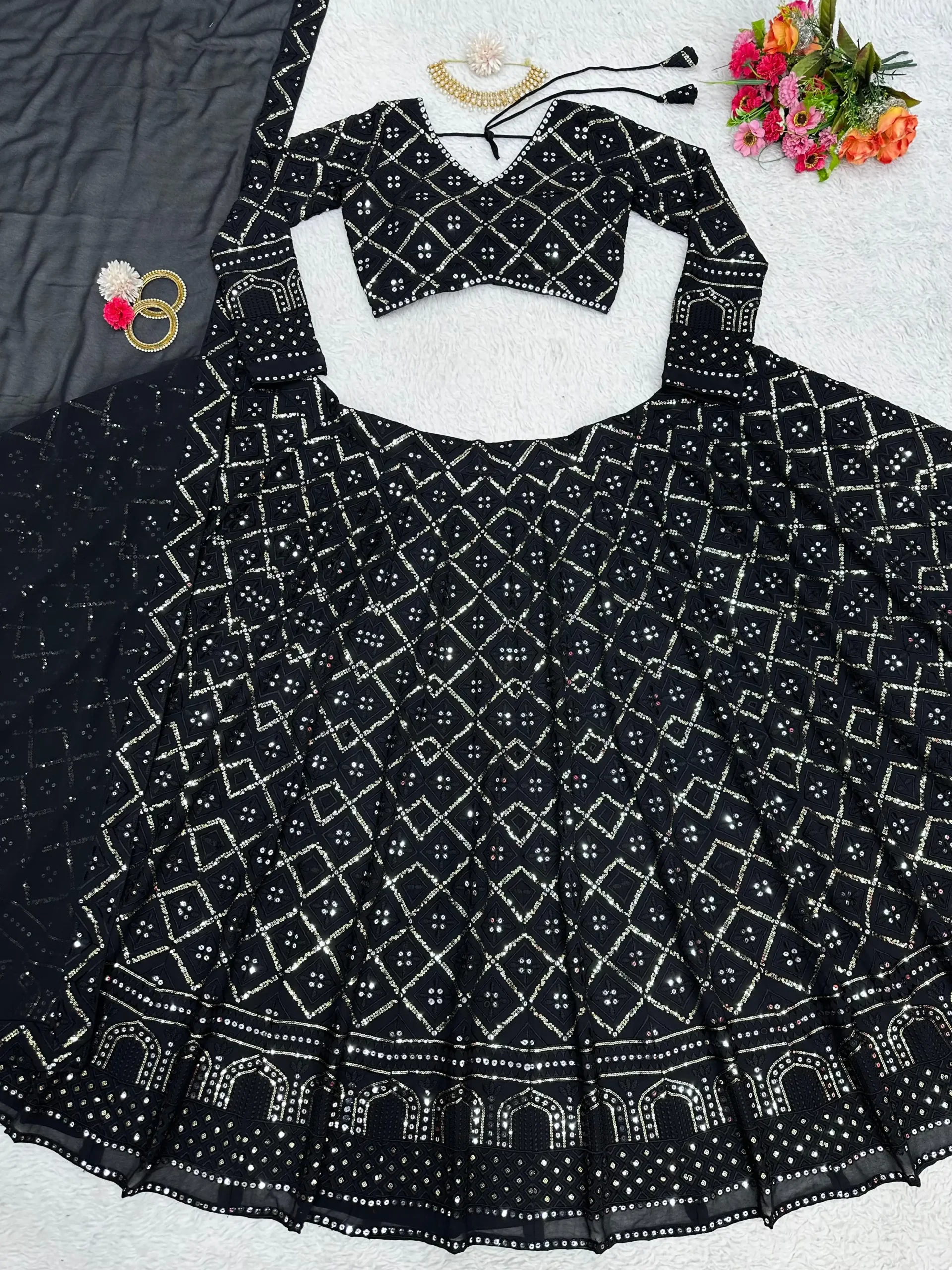 Vardan Ethnic Qrc 203 Faux Georgette Wholesale Lehenga Catalog - Image 3