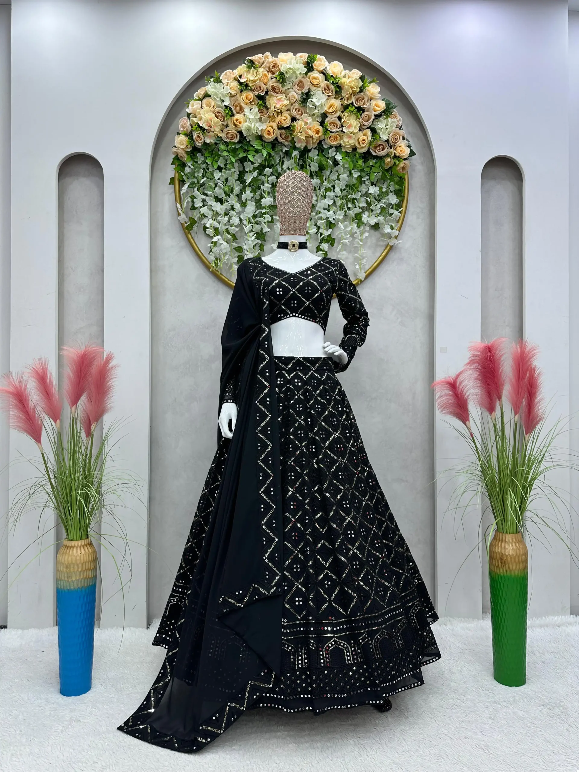 Vardan Ethnic Qrc 203 Faux Georgette Wholesale Lehenga Catalog - Image 8