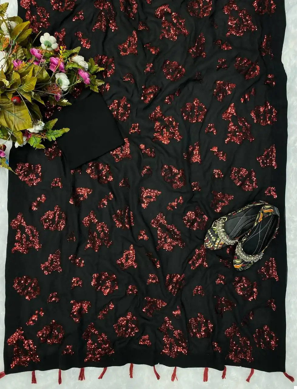 Vardan Ethnic Rlg 1815 Georgette Wholesale Fancy Party Wear Sarees - Image 3