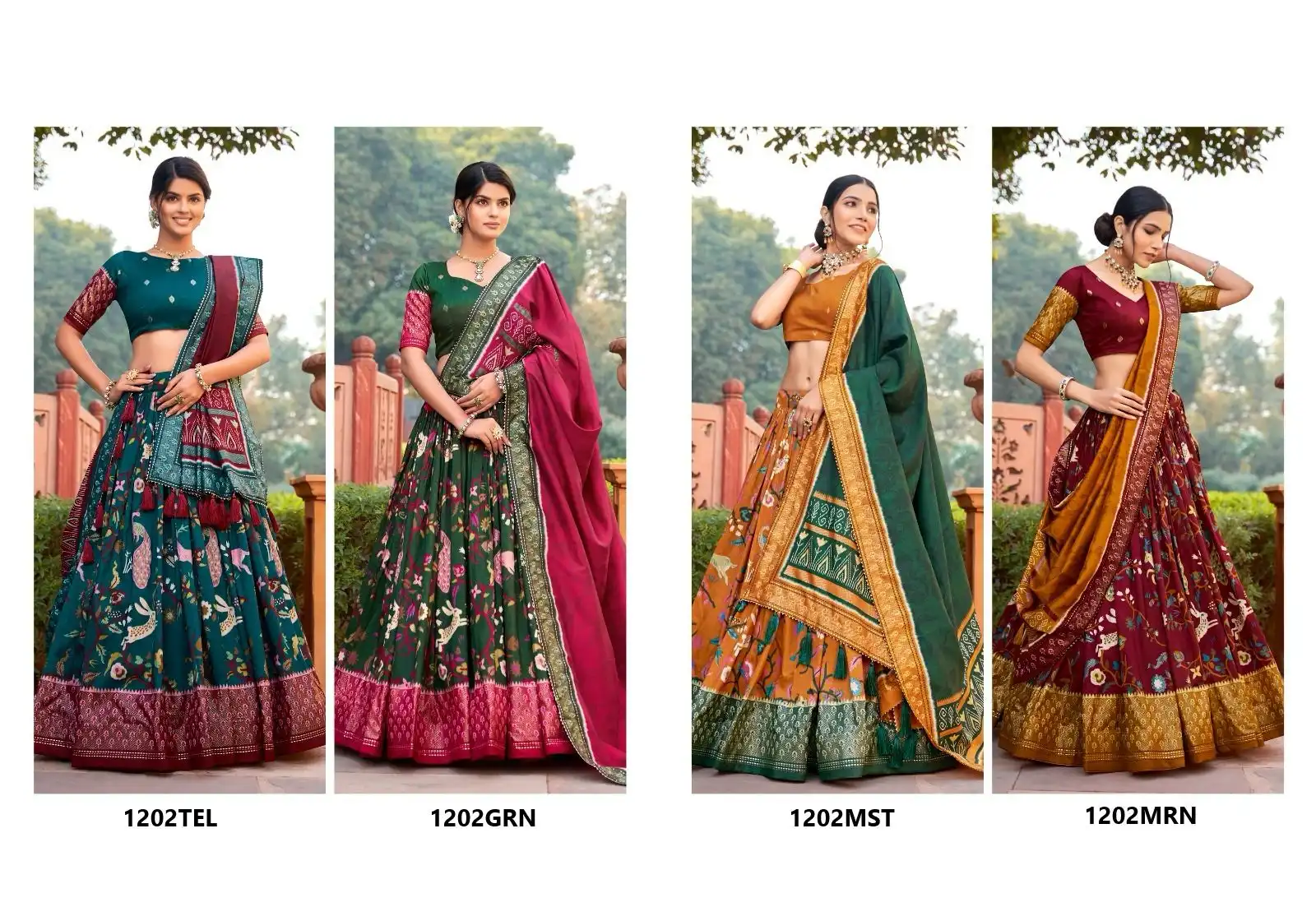 Vardan Ethnic Ruhi Vol 1 Tussar Silk Wholesale Lehenga Catalog - Image 5