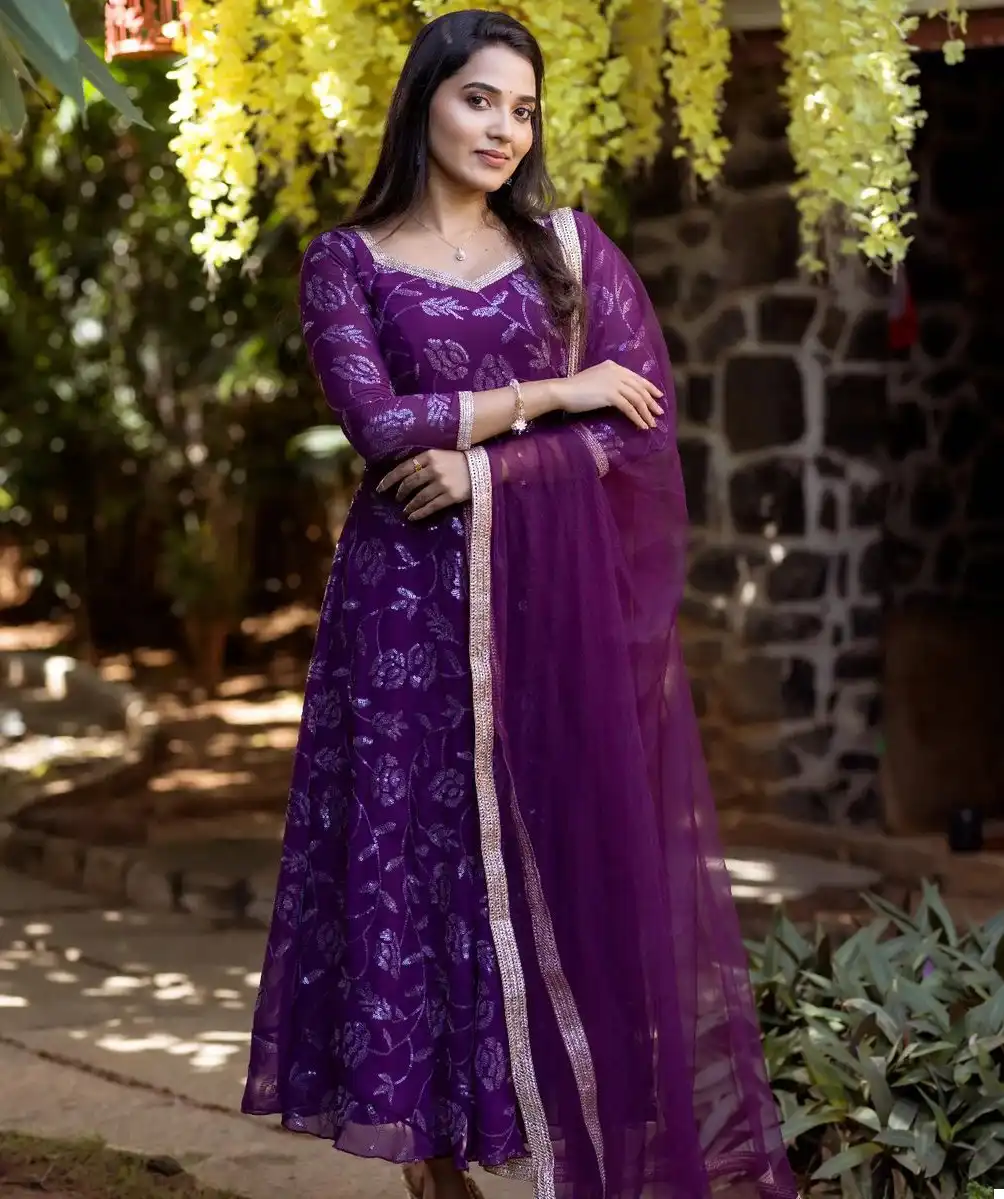 Vardan Ethnic St 50 Faux Georgette Wholesale Fancy Gown With Dupatta Catalog