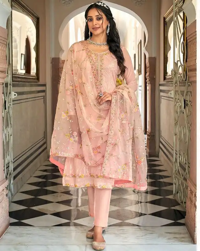 Vardan Ethnic Tiara Faux Georgette & Chinon Wholesale Designer Salwar Suit Catalog