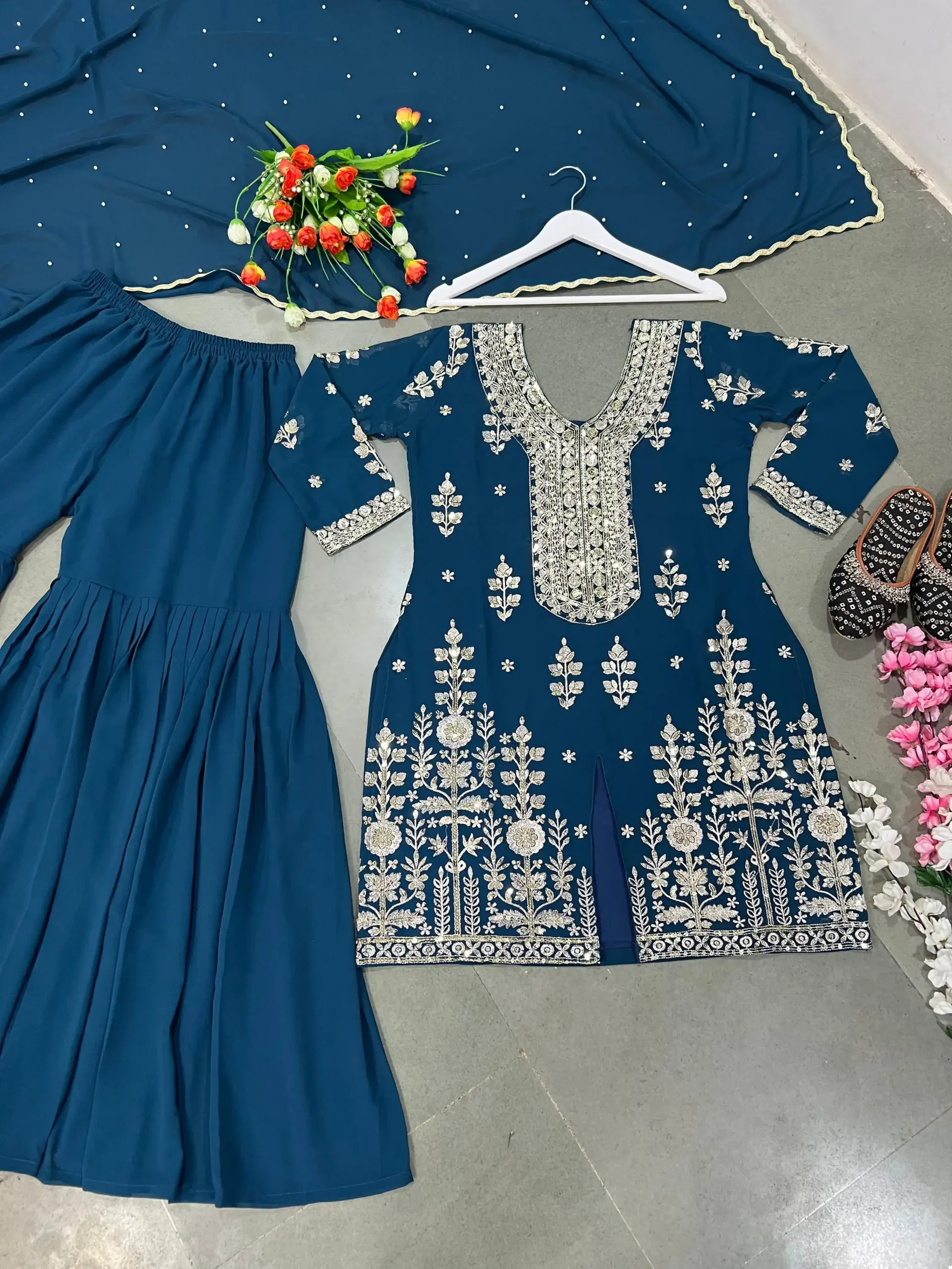 Vardan Ethnic Zf 355 Heavy Faux Georgette Wholesale Readymade Salwar Suit Catalog - Image 2