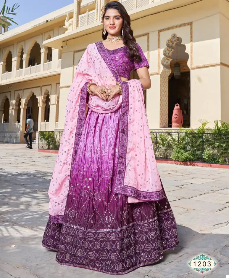 Vouch Heeriya Rubbed Mukesh Cin Wholesale Lehenga Catalog