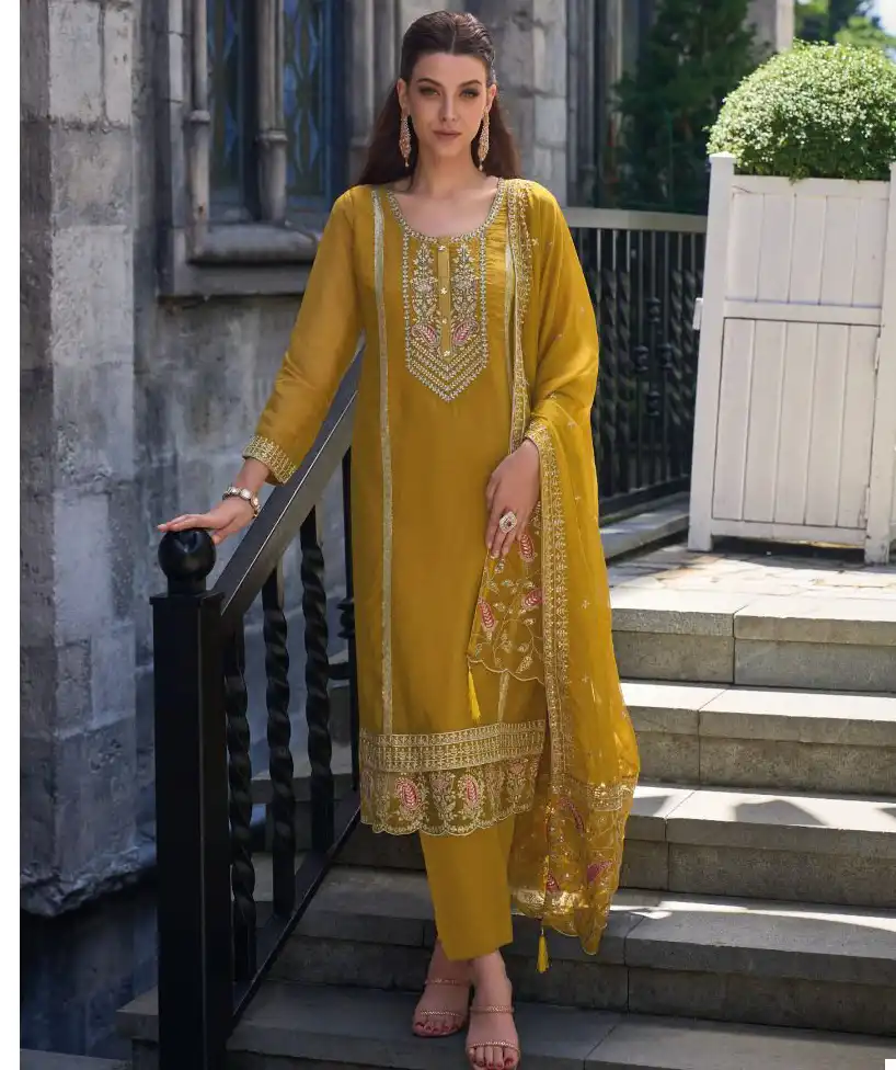 Zaveri Jil-Mil Soft Organza Designer Readymade Salwar Suit