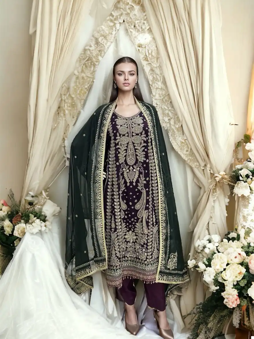 Ziaaz Code 413 Georgette Wholesale Pakistani Salwar Suit - Image 2