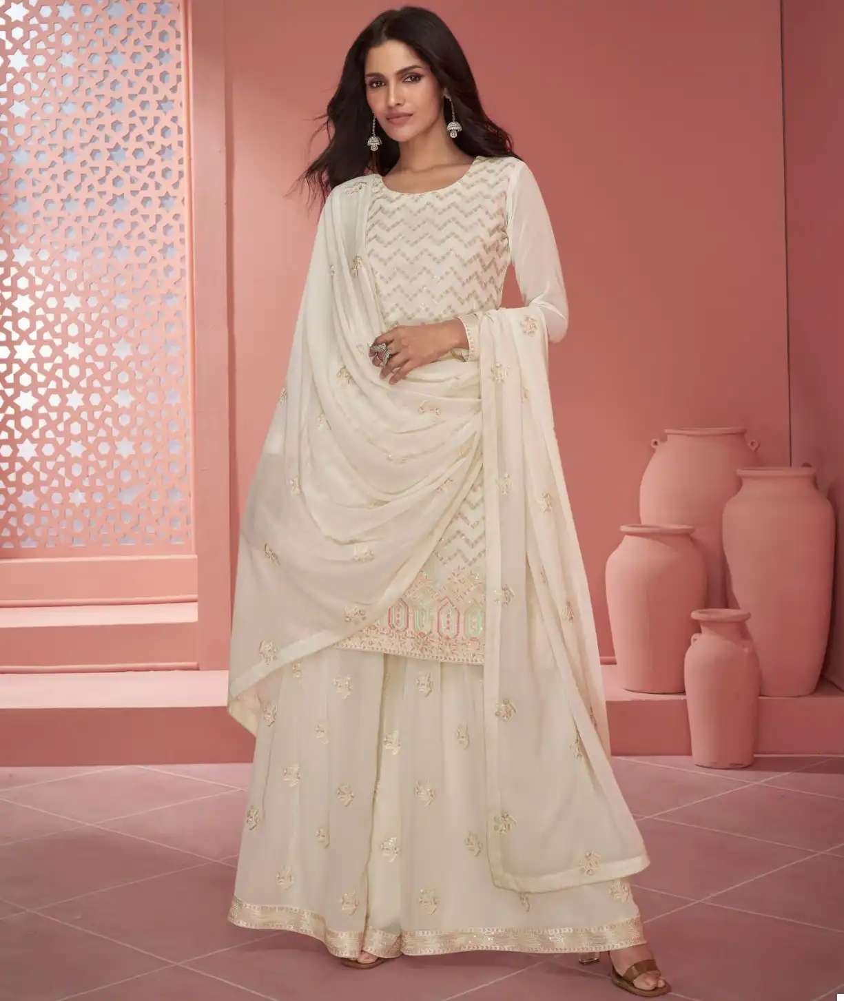 Aashirwad Rupali Real Georgette Wholesale Designer Readymade Salwar Suit Catalog