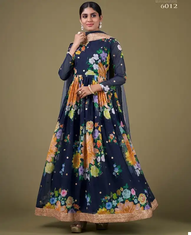 Aawiya Floral Vol 1 Faux Georgette Wholesale Readymade Anarkali Suit Catalog