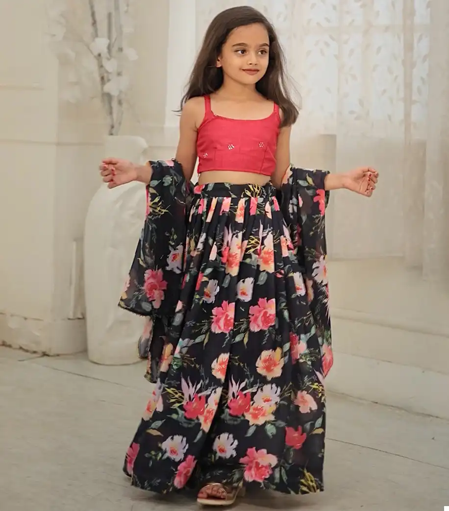 Aayaa Yaana Vol 4 Faux Georgette Wholesale Kid's Wear Lehenga Catalog
