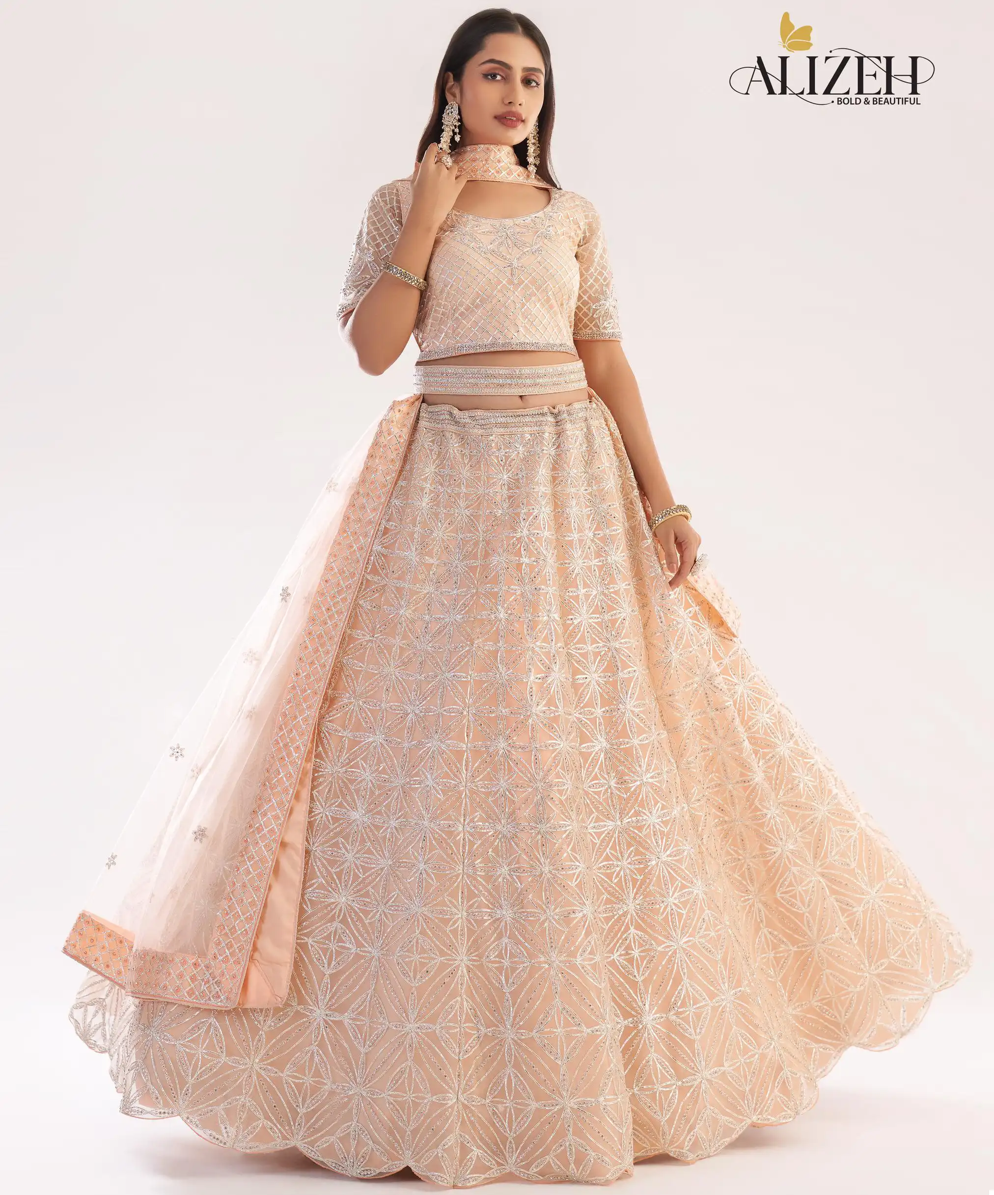 Alizeh Bridal Heritage Premium 1052 Net Wholesale Lehenga