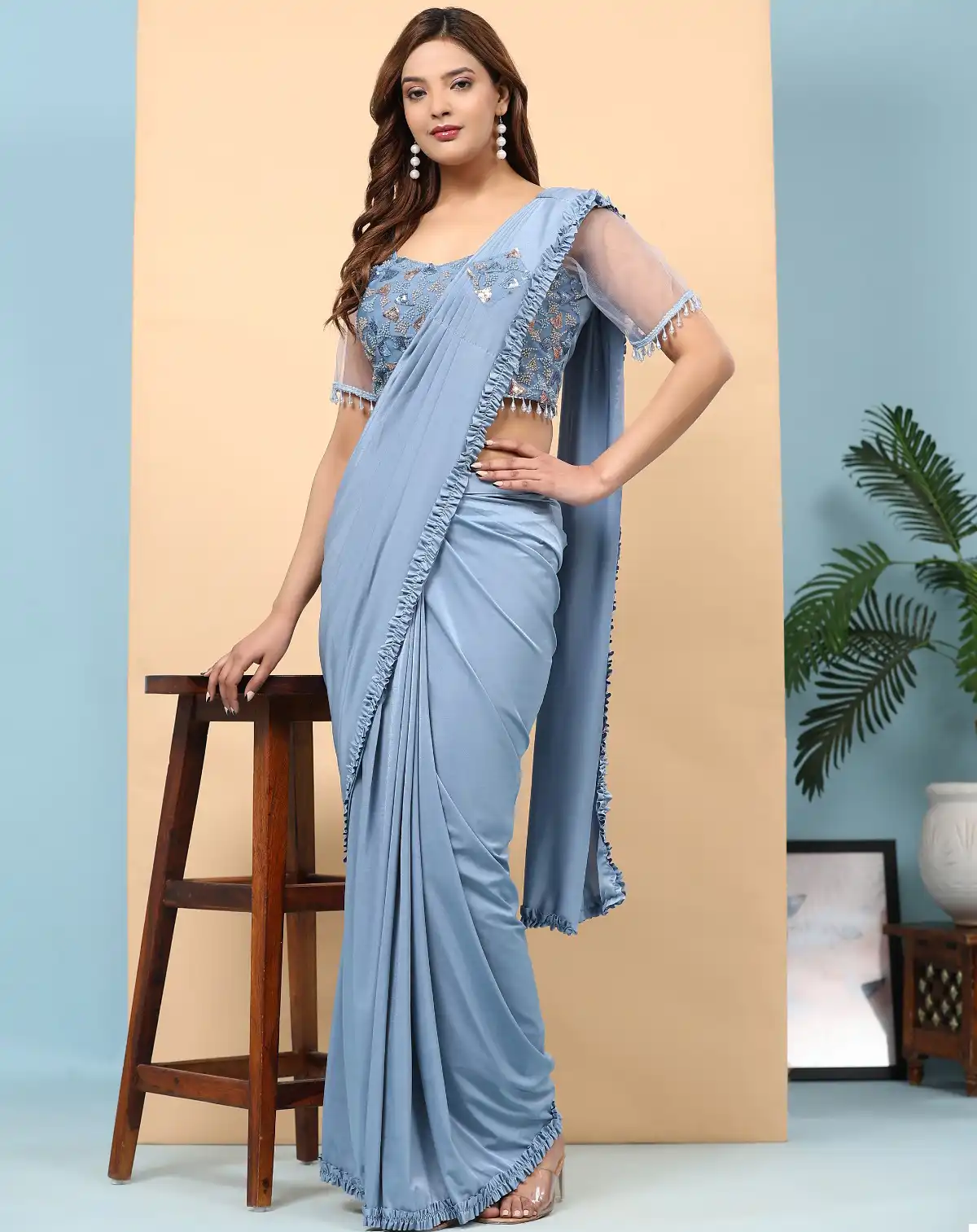 Amoha 102073 Fancy Imported Wholesale Readymade Sarees Catalog