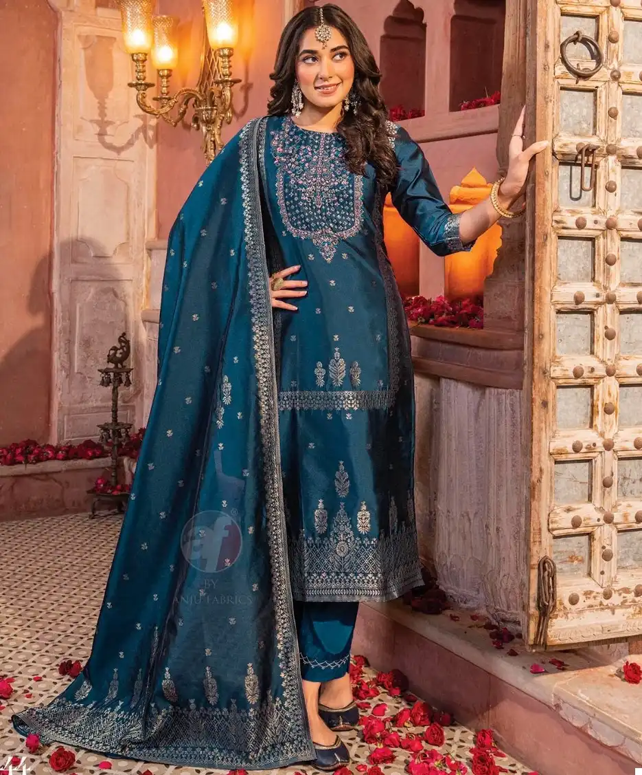 Anju Fabrics Silk Affair Vol 3 Banarasi Silk Wholesale Readymade Salwar Suit Catalog