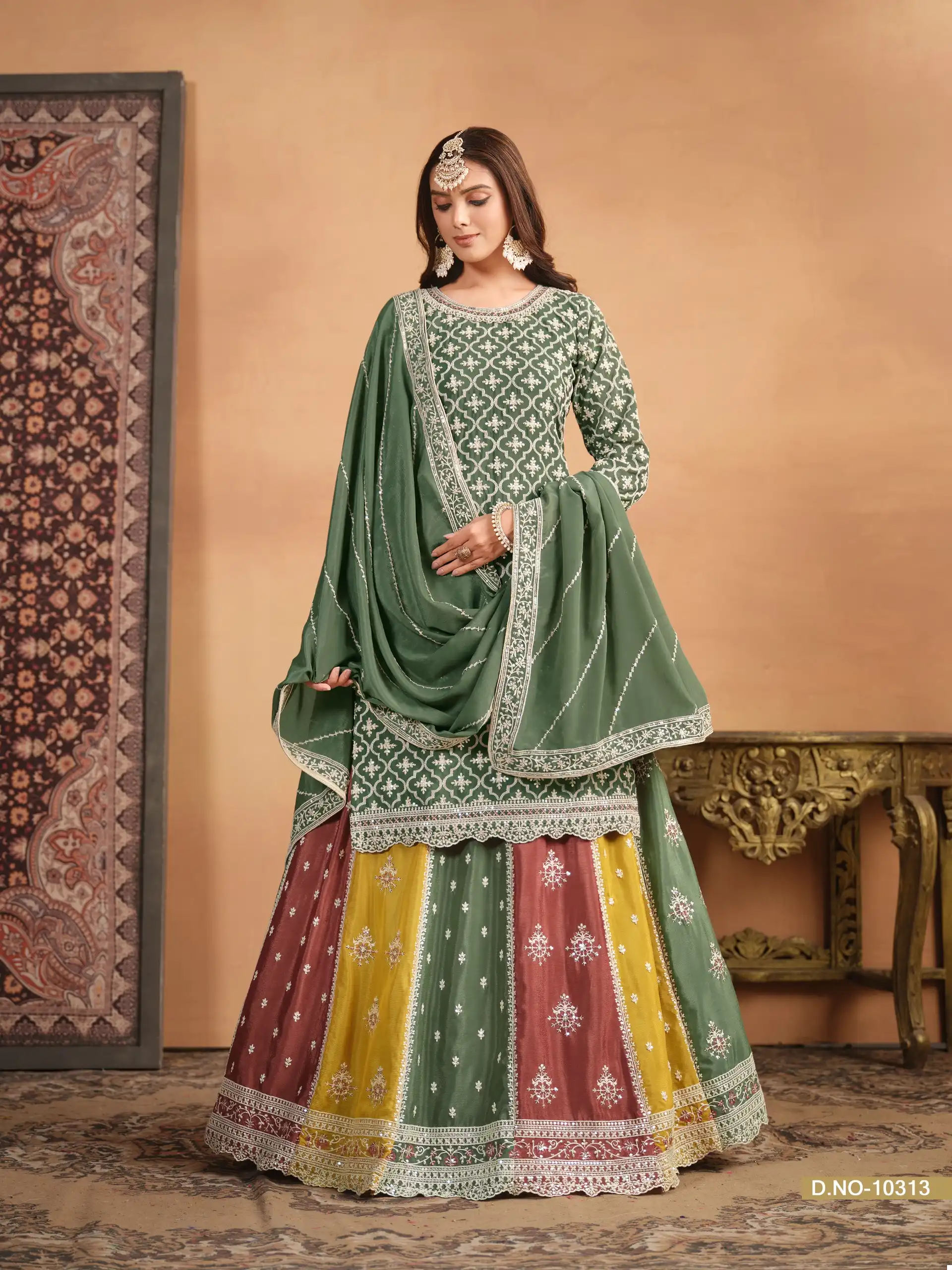 Anjubaa Vol 31 Chinnon Wholesale Lehenga Catalog — Wholesale Lehenga, Anju fabric wholesale from Surat — view 2