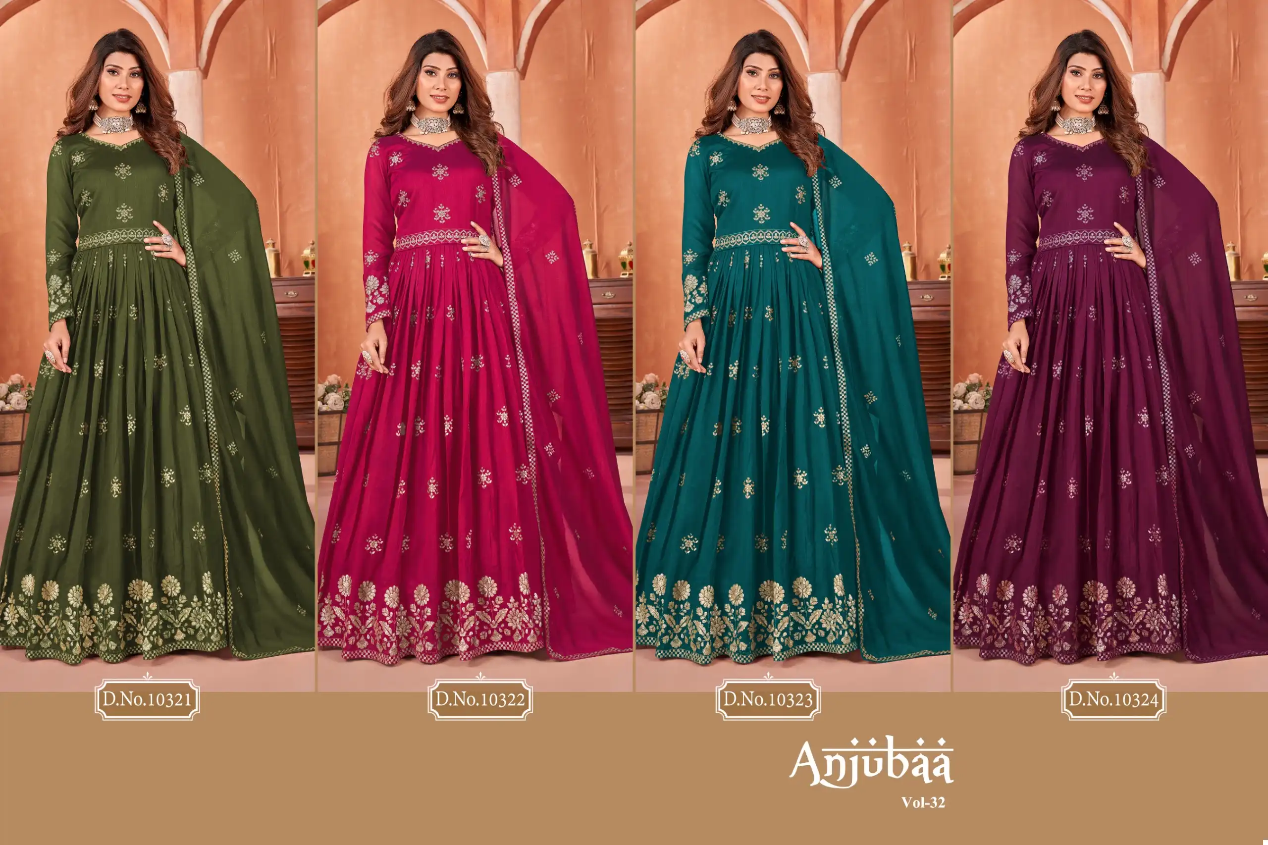 Anjubaa Vol 32 Art Silk Wholesale Designer Salwar Suit Catalog — Wholesale Salwar Suits, Anju fabric wholesale from Surat — view 5