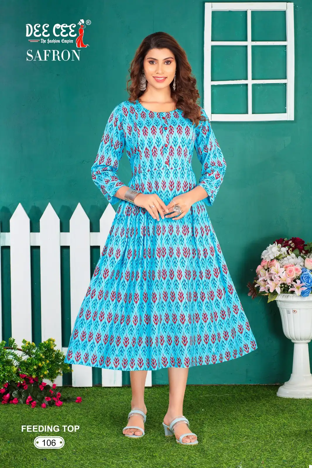 Deecee Safron Rayon Print Wholesale Anarkali Kurtis Catalog - Image 2