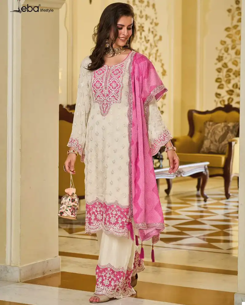 Eba Lifestyle Zarkash Heavy Chinon Wholesale Designer Readymade Salwar Suit