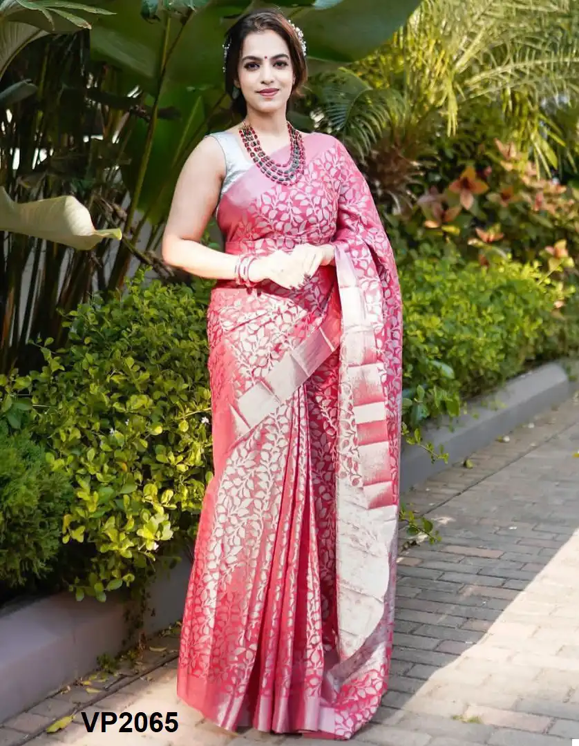 Fashion Berry Vp2065 Soft Lichi Silk Wholesale Fancy Saree