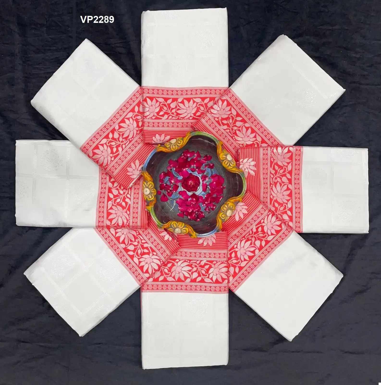 Fashion Berry Vp2289 Soft Lichi Silk Wholesale Fancy Sarees - Image 2