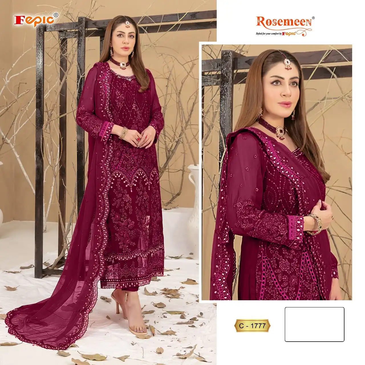 Fepic C 1777 Georgette Wholesale Pakistani Salwar Suit Catalog - Image 3