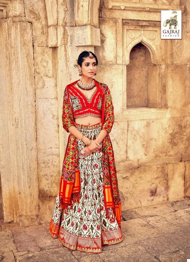 Gajraj Fashion Design No 8007 To 8012 Gaji Silk Wholesale Lehenga Catalog - Image 3