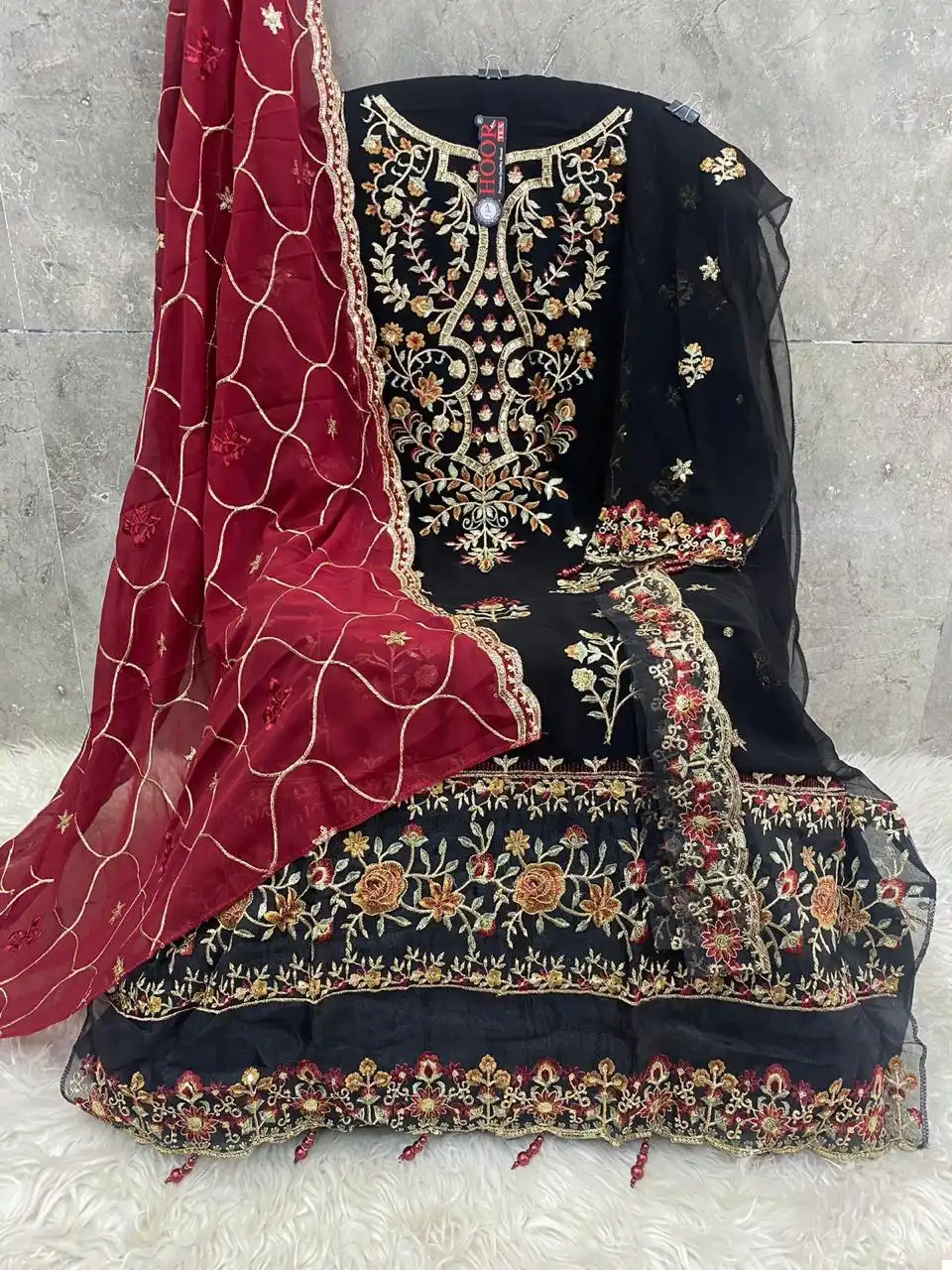 Hoor Tex H 174 Faux Georgette Wholesale Pakistani Salwar Suit Catalog - Image 4