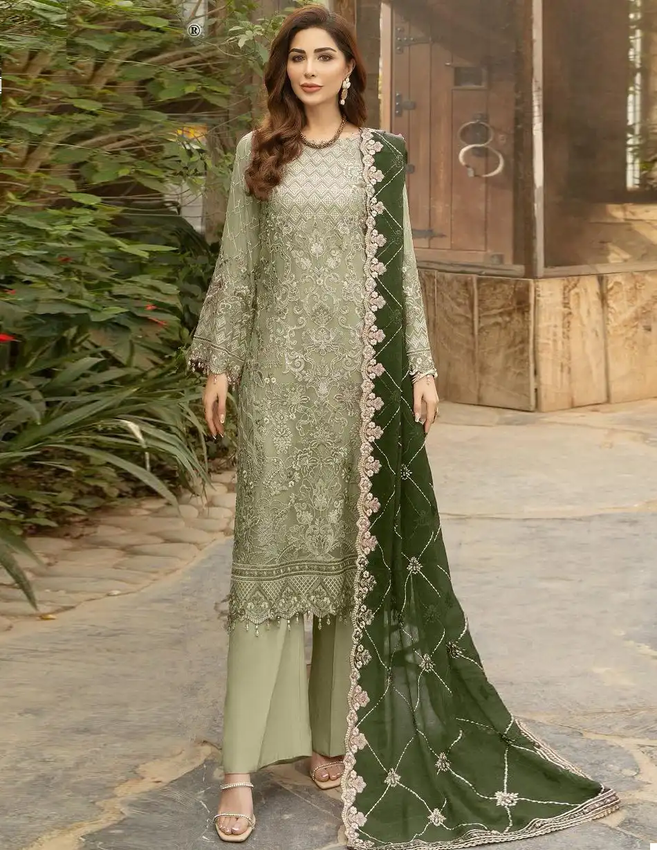 Hoor Tex H 199 Faux Georgette Wholesale Pakistani Salwar Suit Catalog