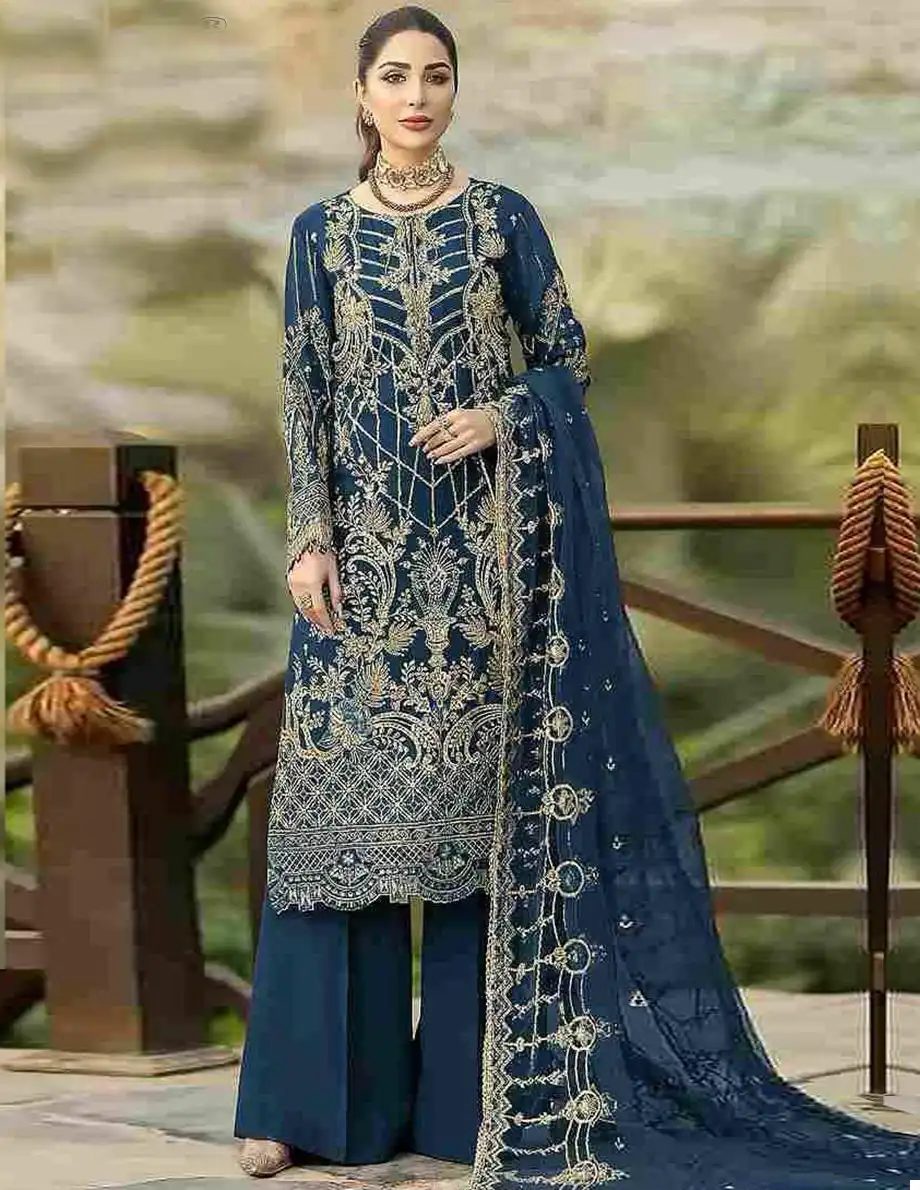 Hoor Tex H 200 Faux Georgette Wholesale Pakistani Salwar Suit Catalog