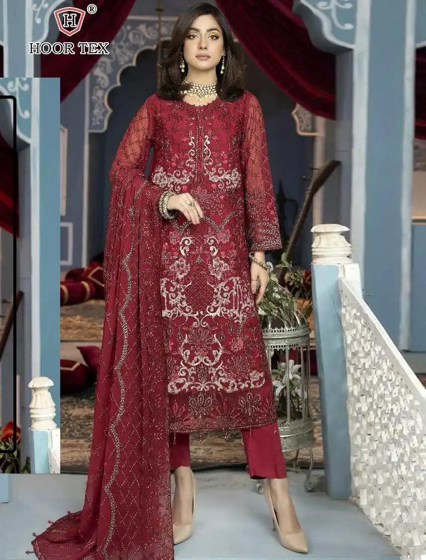 Hoor Tex H 218 Faux Georgette Wholesale Pakistani Salwar Suit