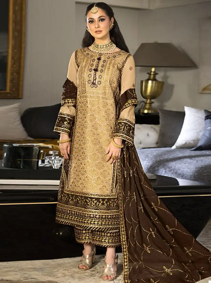 Hoor Tex H 233 Heavy Chinon Wholesale Pakistani Salwar Suit Catalog