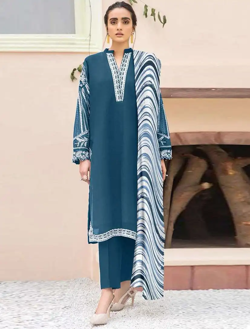 Hoor Tex Hf 36 Georgette Wholesale Pakistani Salwar Suit Catalog