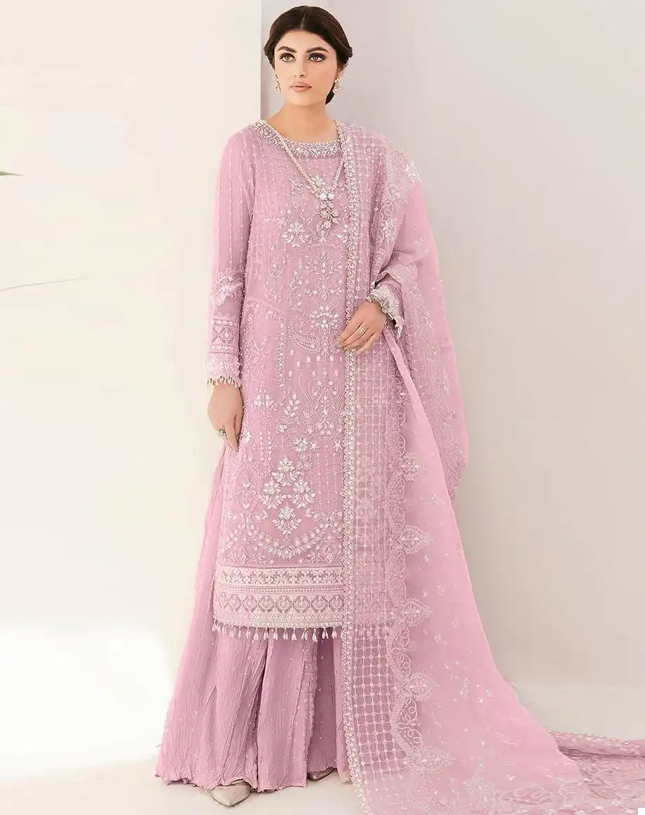 Hoor Tex Or 30 Heavy Organza Wholesale Pakistani Salwar Suit Catalog