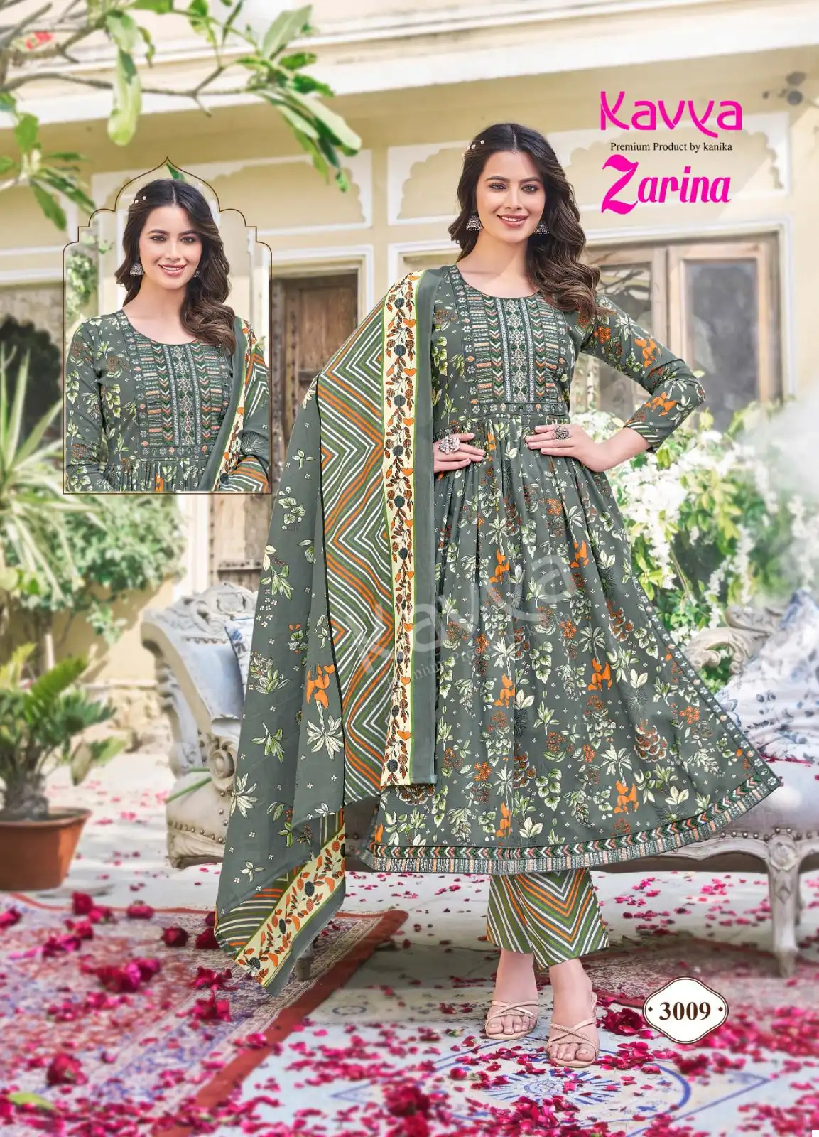 Kavya Zarina Vol 3 Pure Cambric Cotton Wholesale Readymade Salwar Suit Catalog — Wholesale Salwar Suits, Kavya wholesale from Surat - Gallery Image 9