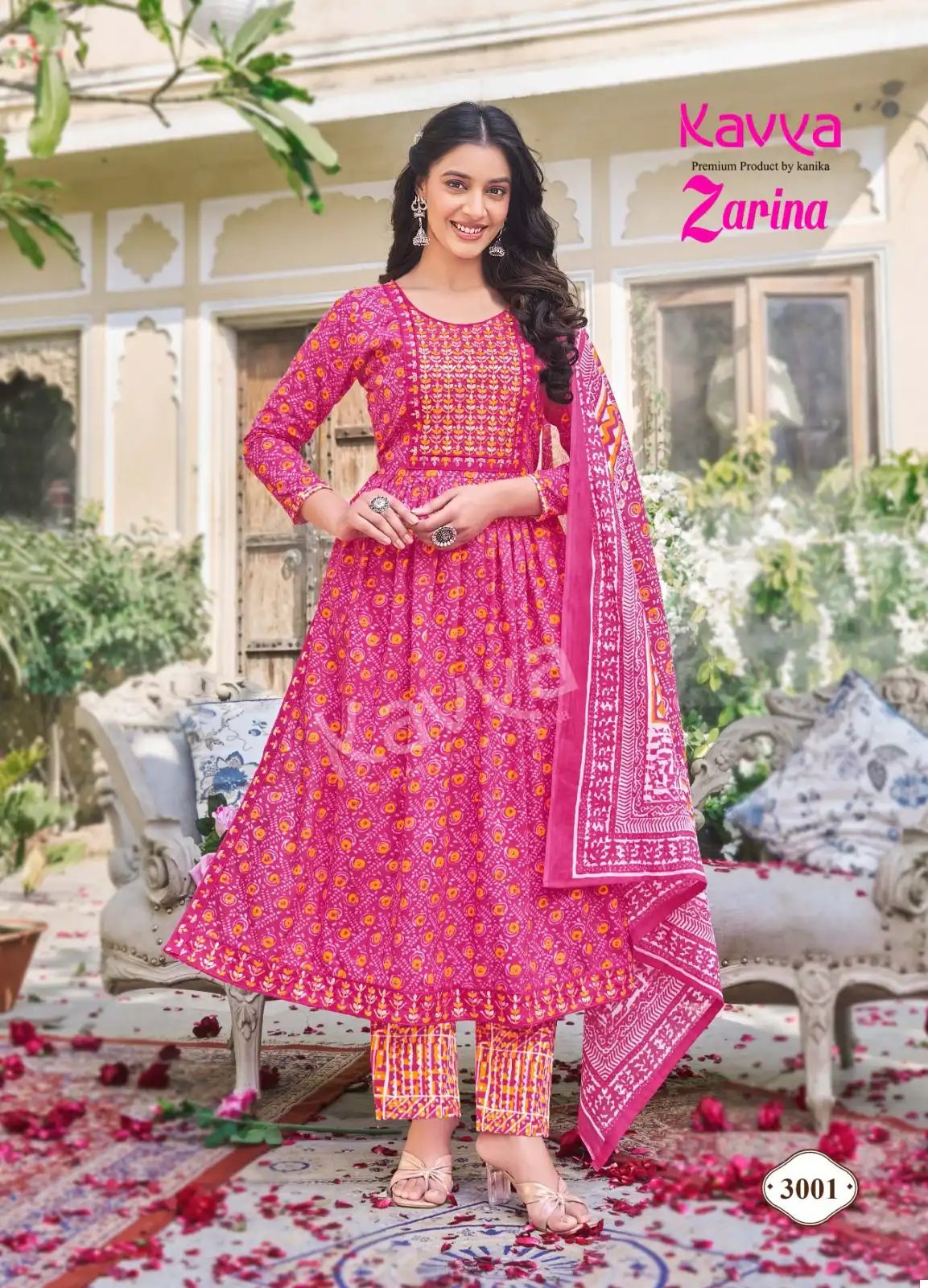 Kavya Zarina Vol 3 Pure Cambric Cotton Wholesale Readymade Salwar Suit Catalog — Wholesale Salwar Suits, Kavya wholesale from Surat - Gallery Image 2