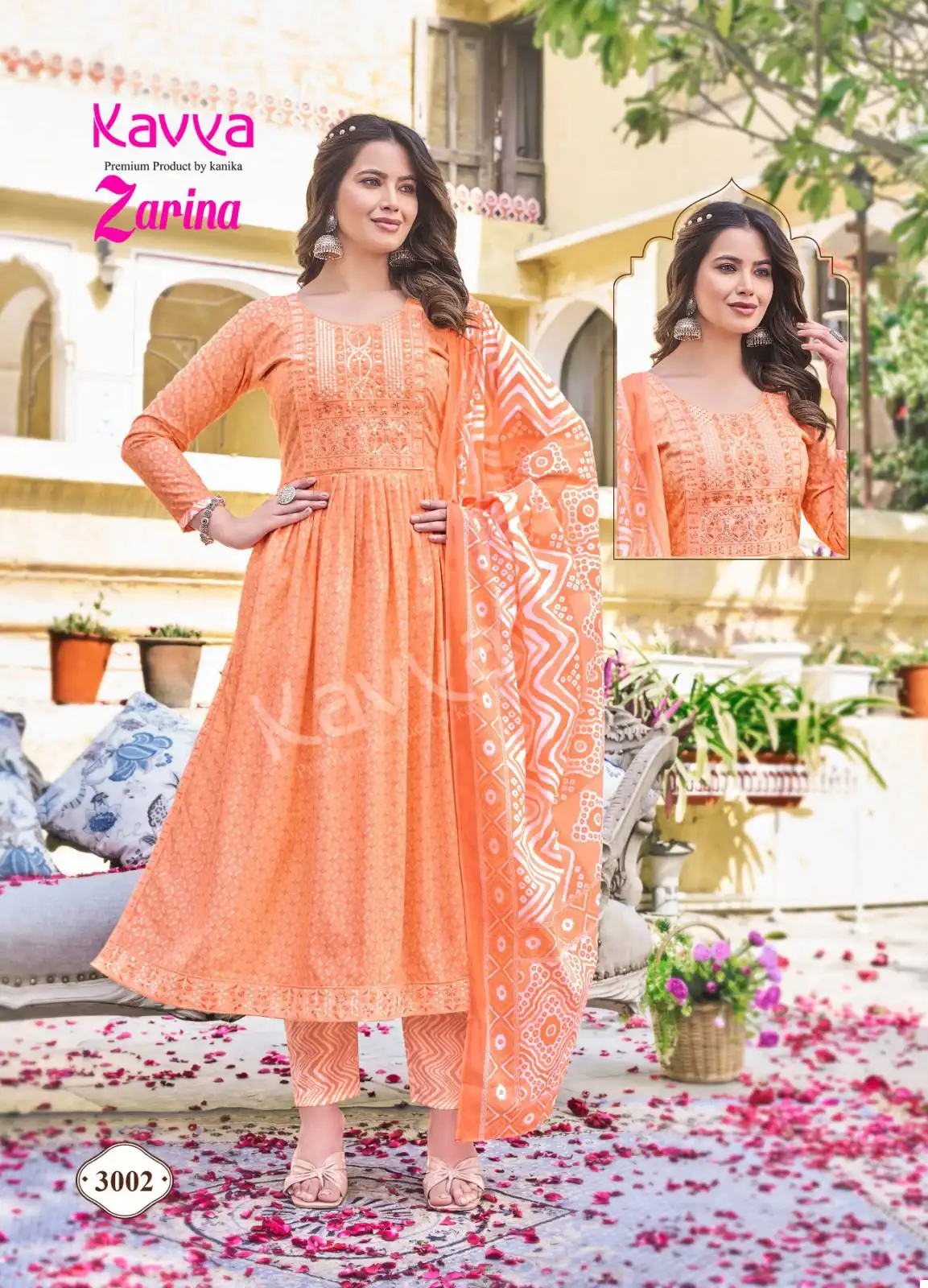 Kavya Zarina Vol 3 Pure Cambric Cotton Wholesale Readymade Salwar Suit Catalog — Wholesale Salwar Suits, Kavya wholesale from Surat - Gallery Image 3