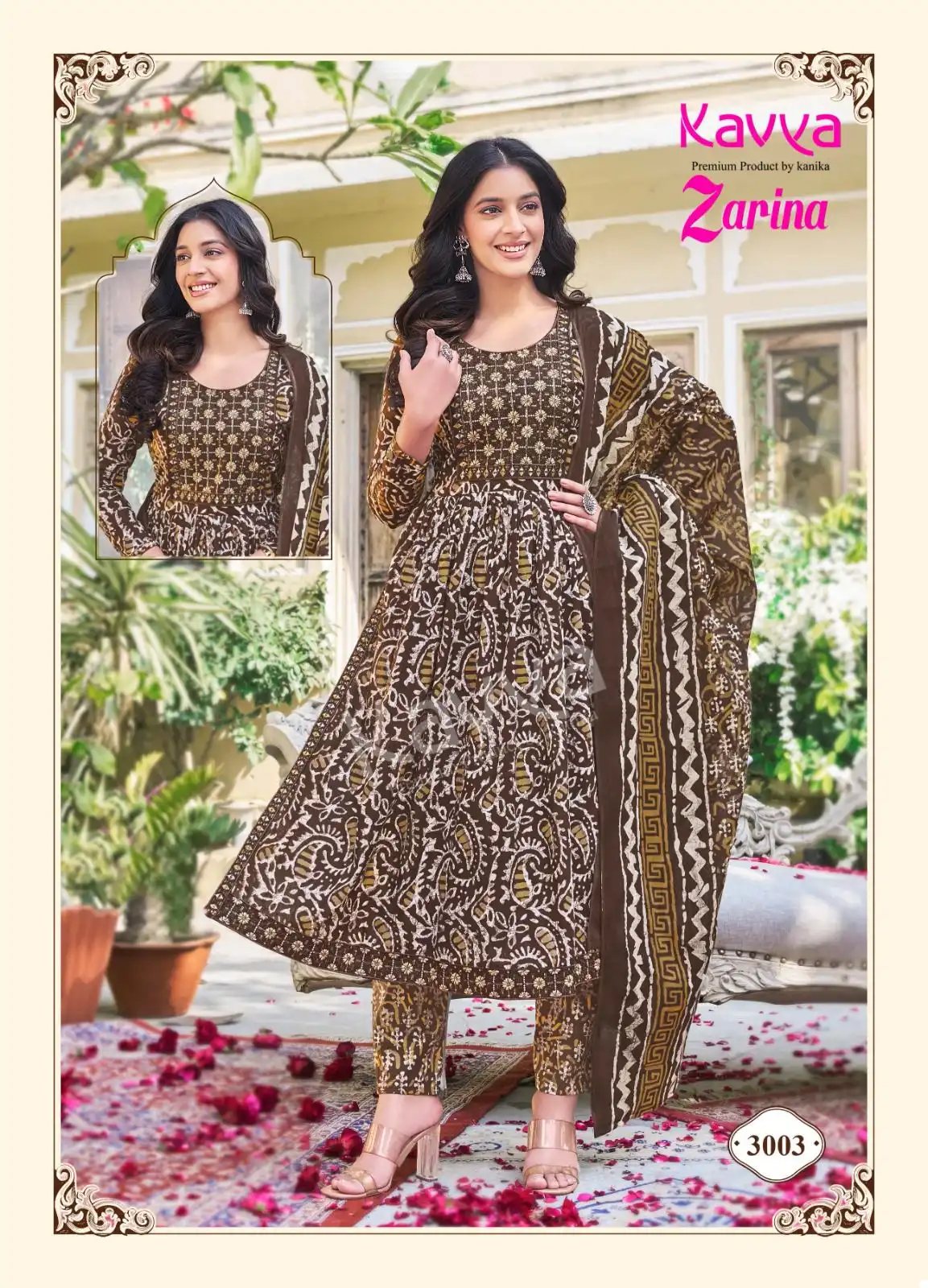 Kavya Zarina Vol 3 Pure Cambric Cotton Wholesale Readymade Salwar Suit Catalog — Wholesale Salwar Suits, Kavya wholesale from Surat - Gallery Image 4