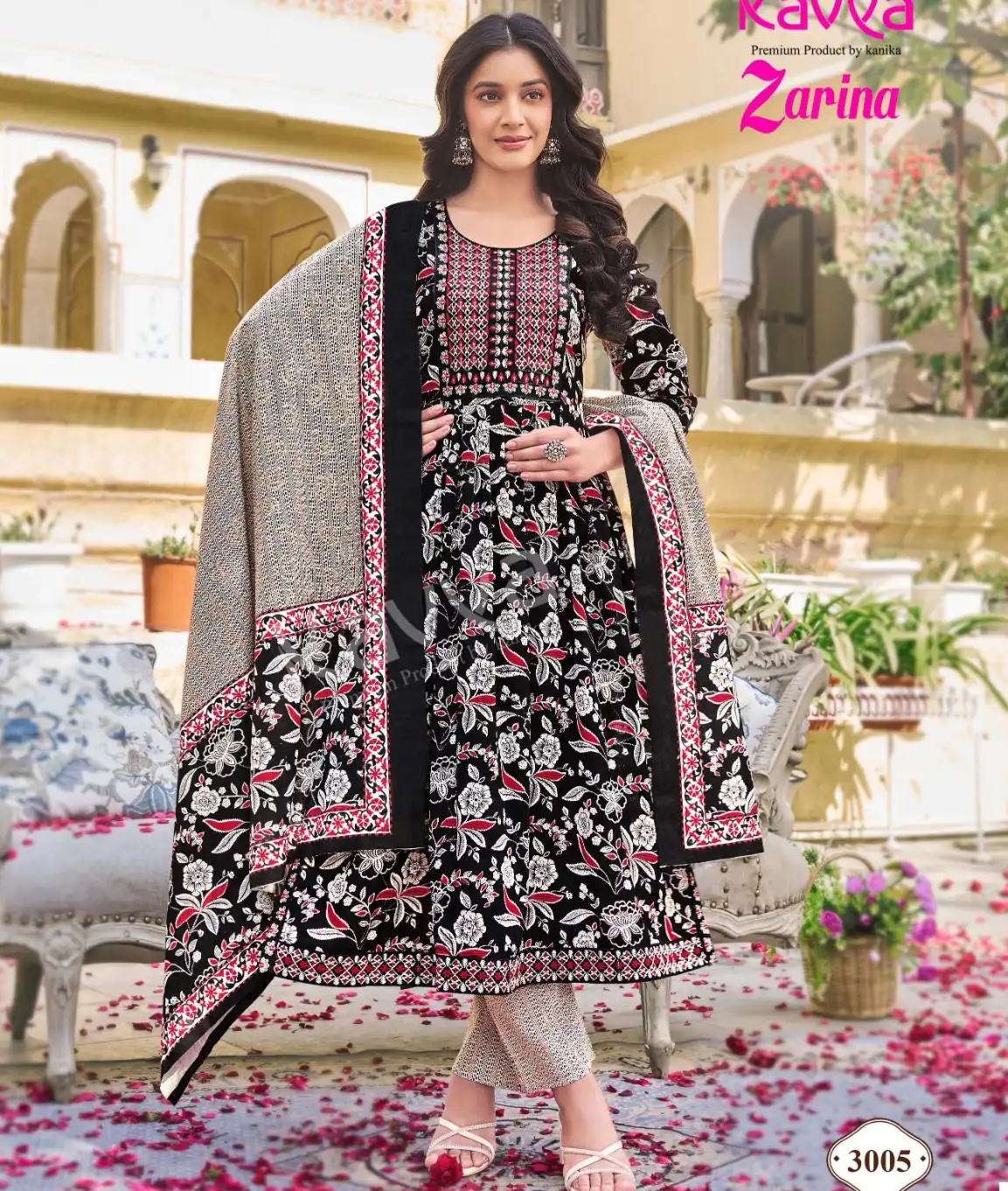 Kavya Zarina Vol 3 Pure Cambric Cotton Wholesale Readymade Salwar Suit Catalog — Wholesale Salwar Suits, Kavya wholesale from Surat — view 1